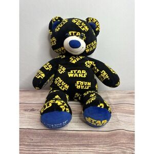 Build A Bear Star Wars Logo Teddy‎ Black Yellow Blue Plush 2016. Plays theme.